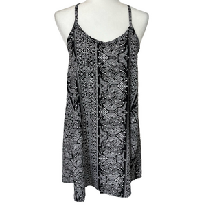 Y2K Streetwear Society Black & White Paisley Strappy Sundress Women’s L